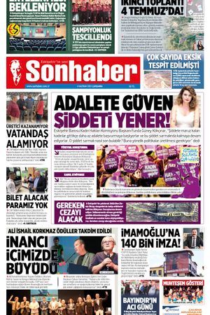 4 HAZİRAN 2025 SONHABER GAZETESİ