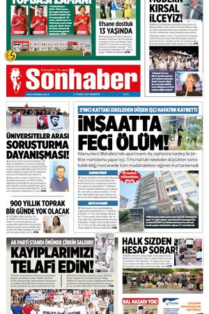 21 TEMMUZ 2025 SONHABER GAZETESİ