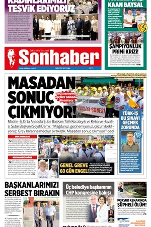 1 AĞUSTOS 2025 SONHABER GAZETESİ