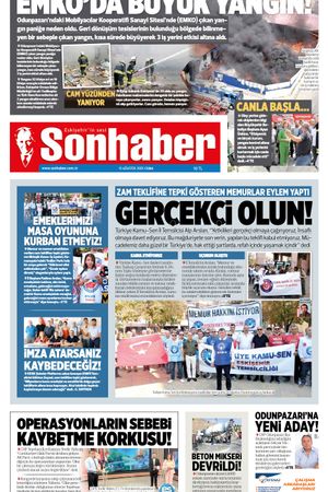 15 AĞUSTOS 2025 SONHABER GAZETESİ