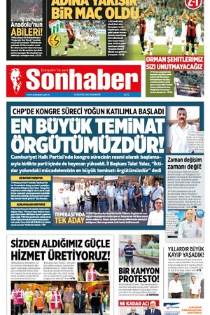 18 AĞUSTOS 2025 SONHABER GAZETESİ