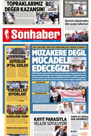 19 AĞUSTOS 2025 SONHABER GAZETESİ