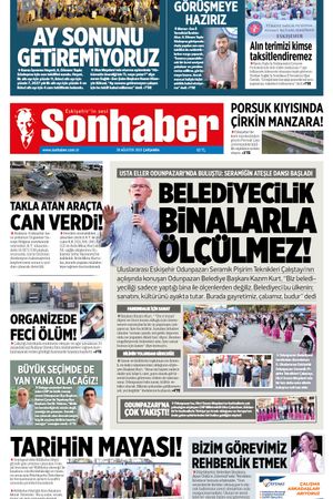 20 AĞUSTOS 2025 SONHABER GAZETESİ