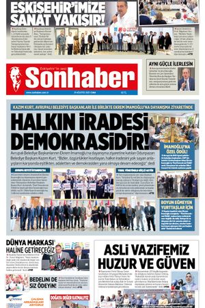 29 AĞUSTOS 2025 SONHABER GAZETESİ