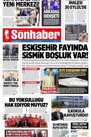 26 EYLÜL 2025 SONHABER GAZETESİ