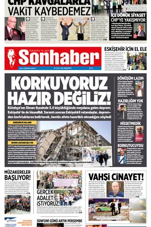 29 EYLÜL 2025 SONHABER GAZETESİ