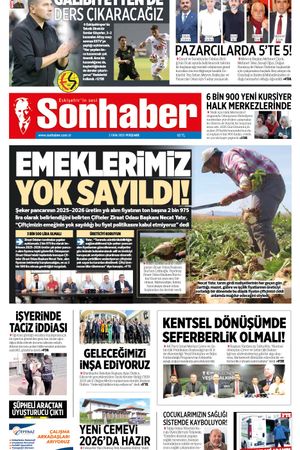 2 EKİM 2025 SONHABER GAZETESİ