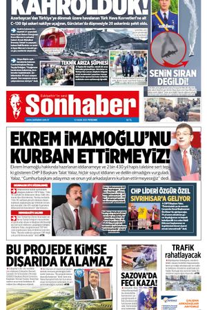 13 KASIM 2025 SONHABER GAZETESİ