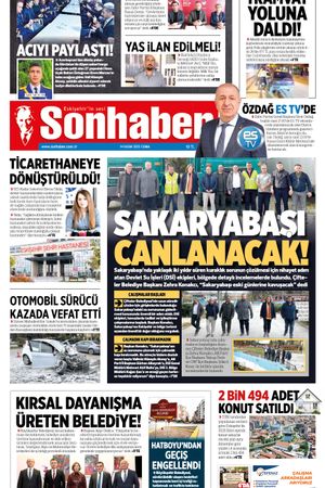 14 KASIM 2025 SONHABER GAZETESİ