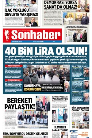 19 KASIM 2025 SONHABER GAZETESİ