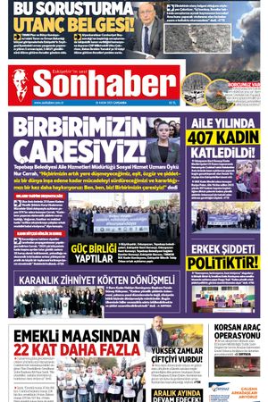 26 KASIM 2025 SONHABER GAZETESİ