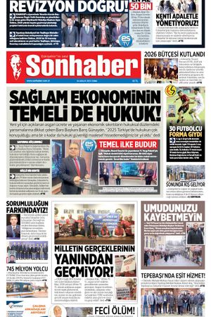 26 ARALIK 2025 SONHABER GAZETESİ