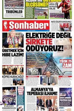 6 Nisan 2026 SONHABER GAZETESİ