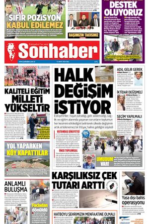 12 Mayıs 2026 SONHABER GAZETESİ
