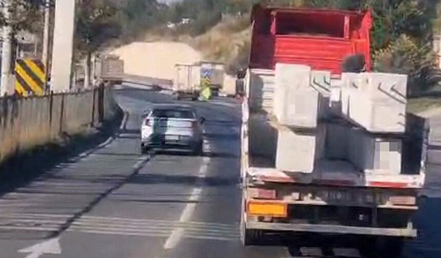 Eskişehir ihmalkarlığın böylesi: Tonlarca beton güvenliksiz taşındı