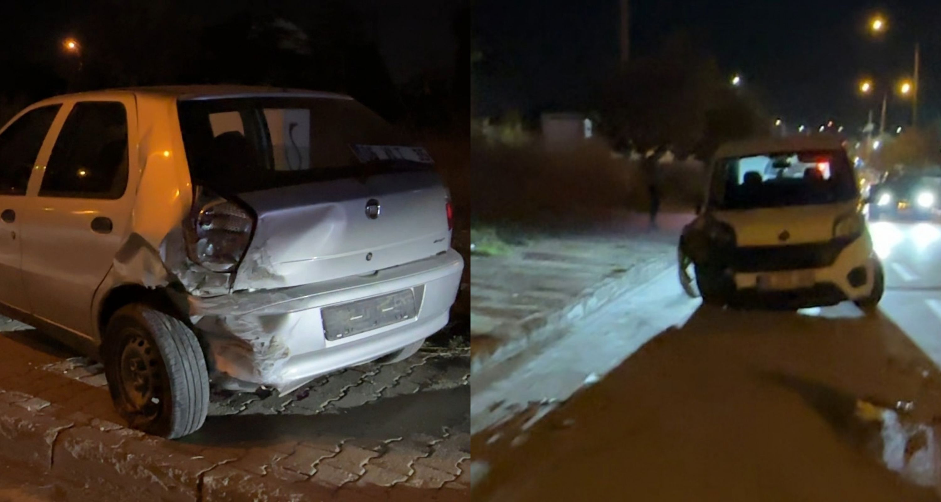 Eskişehir’de iki araç çarpıştı, şans eseri yaralanan olmadı